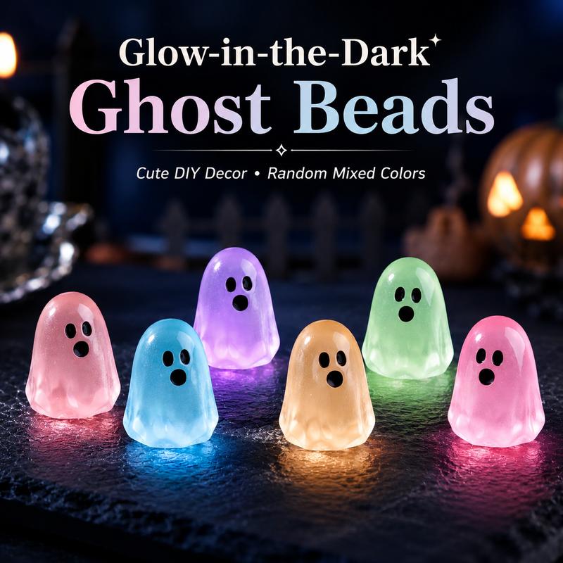 Glow In Dark Ghost Resin Beads