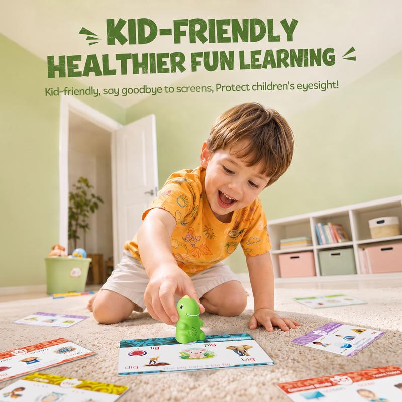 Dinosaur Talking Flash Cards - Interactive Reader & Phonics Learning Set