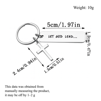 Let God Lead Cross Keychain