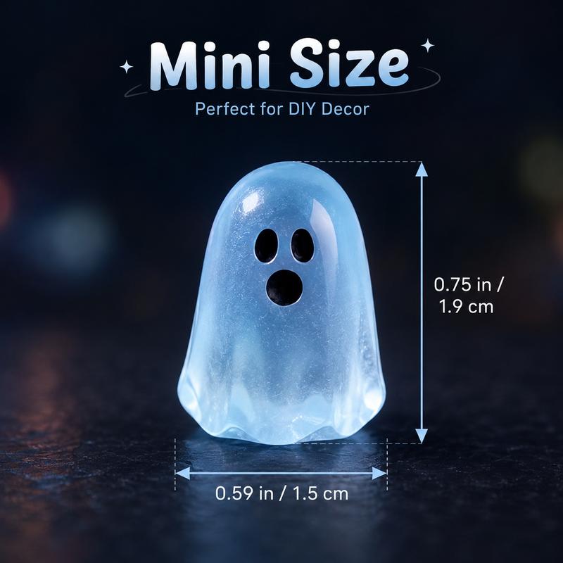 Glow In Dark Ghost Resin Beads