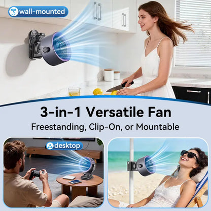 4000mAh Rechargeable Portable Clip-On Fan