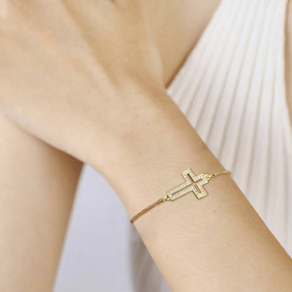 Hollowed Out Cross Bracelet