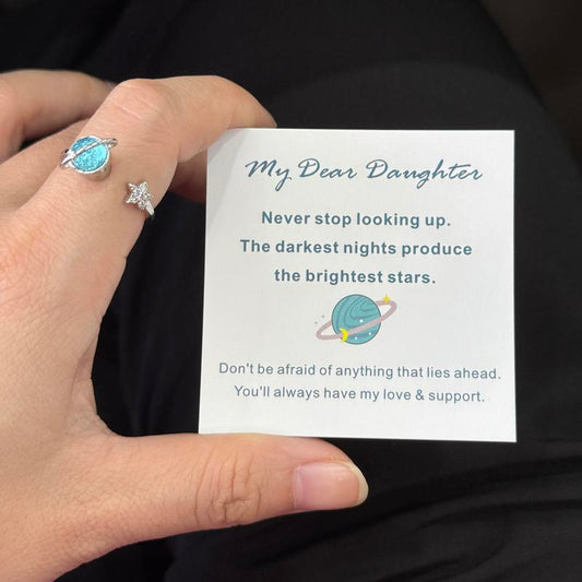 Star and Moon Ring For Daughter