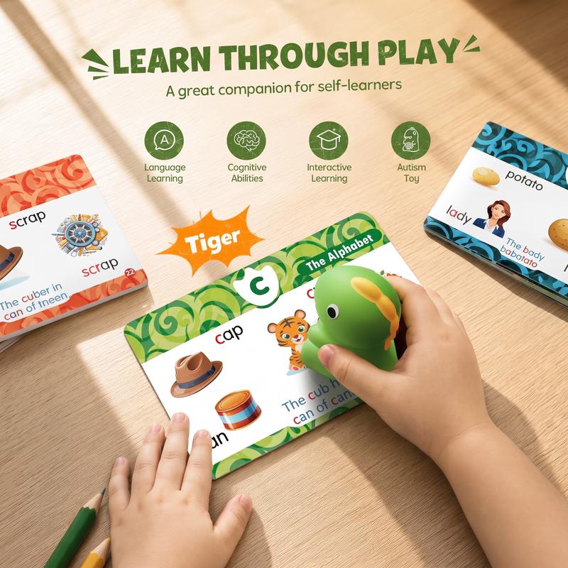 Dinosaur Talking Flash Cards - Interactive Reader & Phonics Learning Set