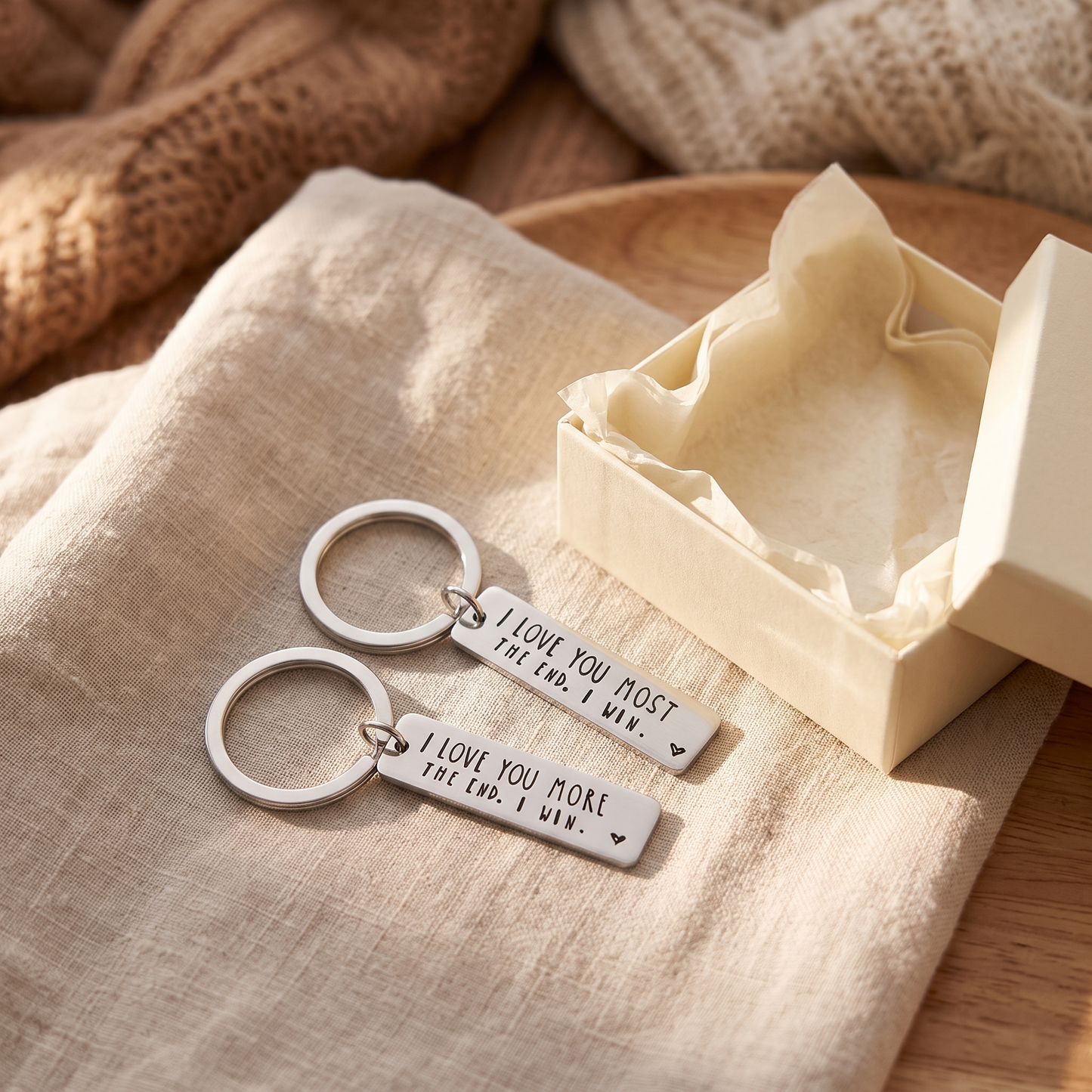 I Love You More/Most Keychain