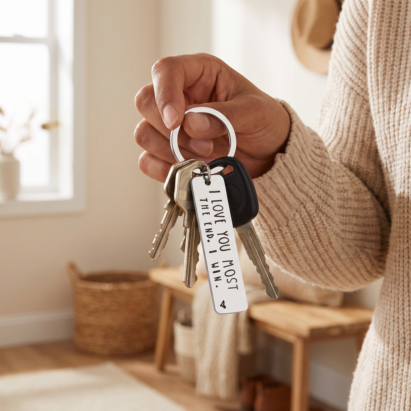 I Love You More/Most Keychain