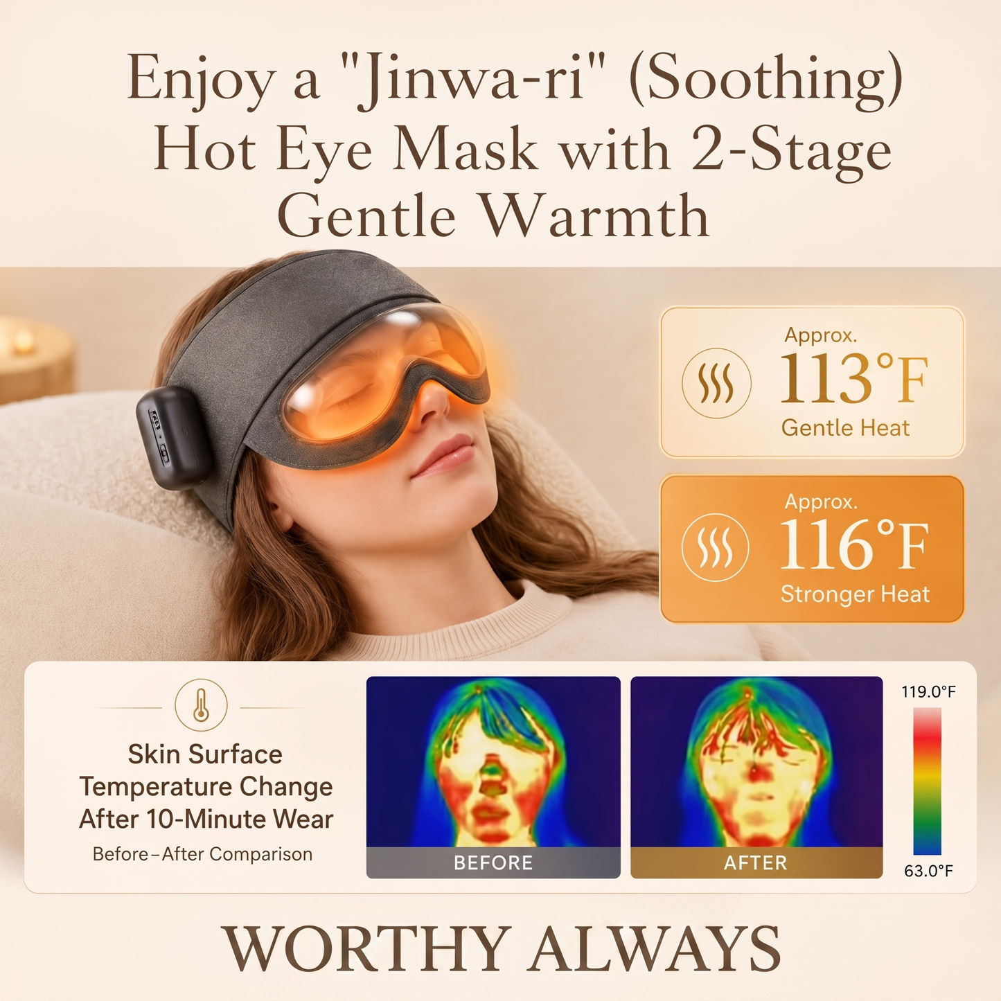 Thermal Heated Air-Compression Head Massager